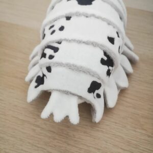 Peluche isopod blanc détails dos